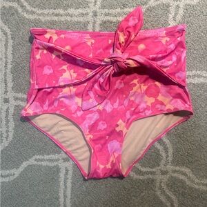 Large Pink Blooms Kortni Jeane Tie Up Front bottoms